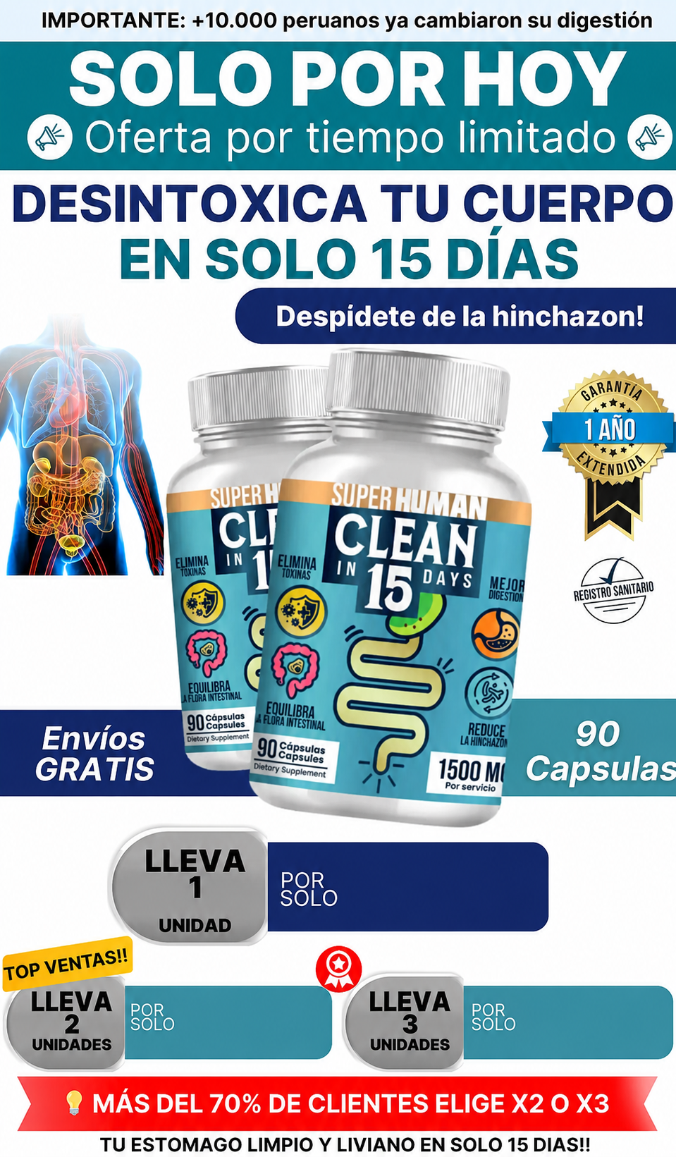 Fifteen™ Limpieza Completa Estomacal en 15 días